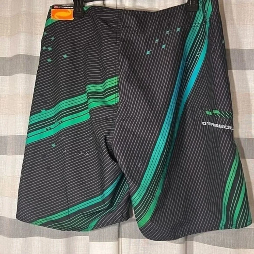 O'Rageous‎ board shorts black green size 34 NWT